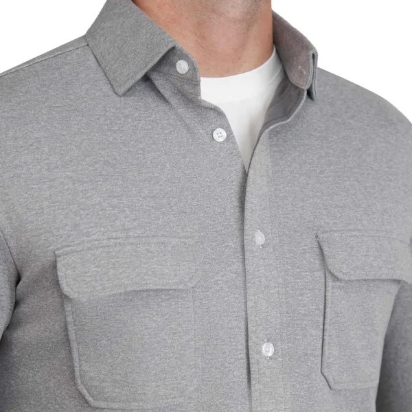 State and Liberty Patch Pocket Button Down - Light Grey | Casual Long Sleeves | Long Sleeve Button Downs