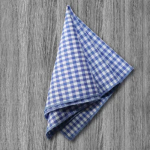 State and Liberty Pocket Square - Blue Gingham | Accessories