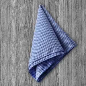 State and Liberty Pocket Square - Blue Microcheck | Accessories