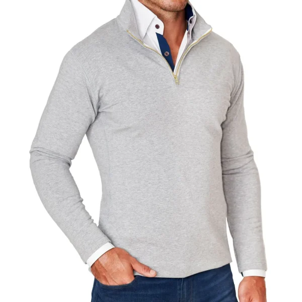 State and Liberty Quarter Zip - Heathered Grey | Quarter Zips & Hoodies