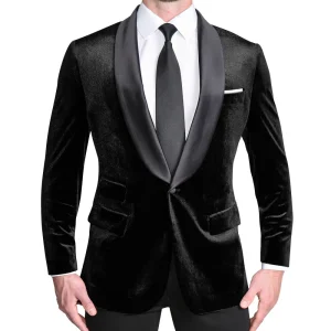 State and Liberty Satin Lapel Tuxedo Jacket - Black Velvet | Tuxedos | Blazers