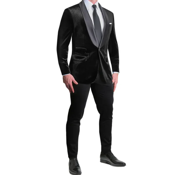 State and Liberty Satin Lapel Tuxedo Jacket - Black Velvet | Tuxedos | Blazers
