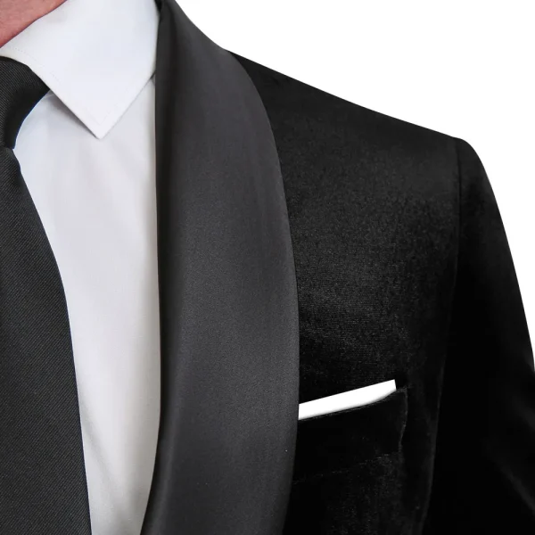 State and Liberty Satin Lapel Tuxedo Jacket - Black Velvet | Tuxedos | Blazers