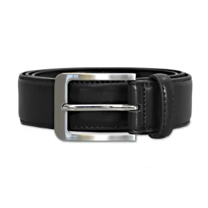 State and Liberty Solid Leather Belt - Black | Accessories