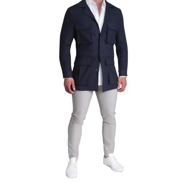 State and Liberty Stretch Linen Field Jacket - Navy | Coats & Jackets