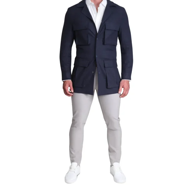 State and Liberty Stretch Linen Field Jacket - Navy | Coats & Jackets