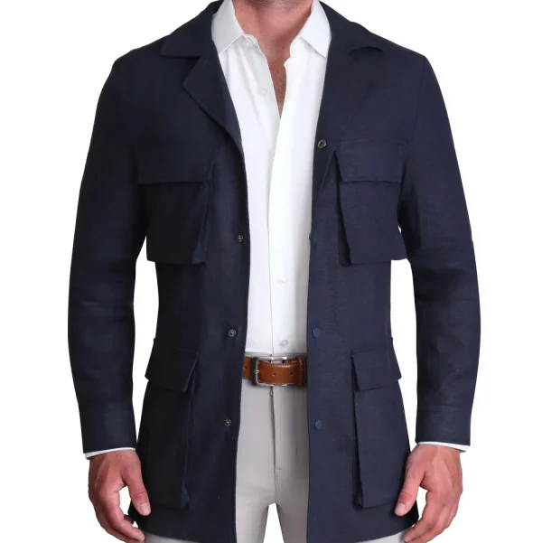 State and Liberty Stretch Linen Field Jacket - Navy | Coats & Jackets