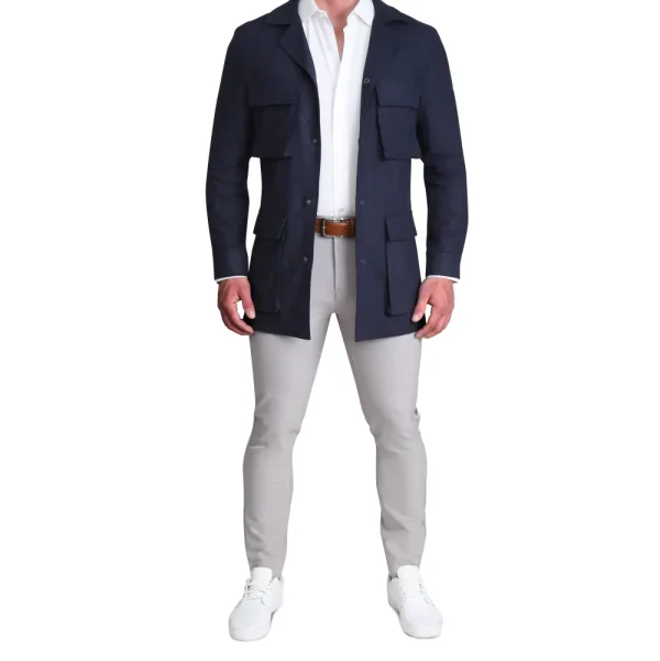 State and Liberty Stretch Linen Field Jacket - Navy | Coats & Jackets