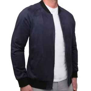 State and Liberty Suede Stretch Bomber - Navy | Coats & Jackets