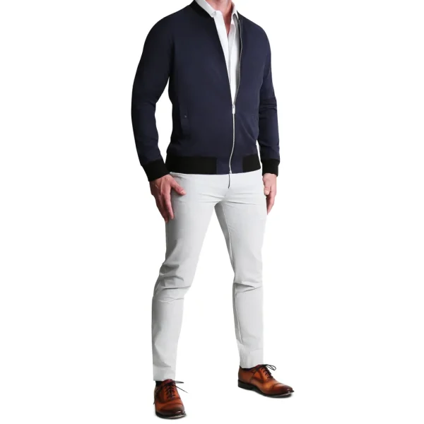 State and Liberty Suede Stretch Bomber - Navy | Coats & Jackets