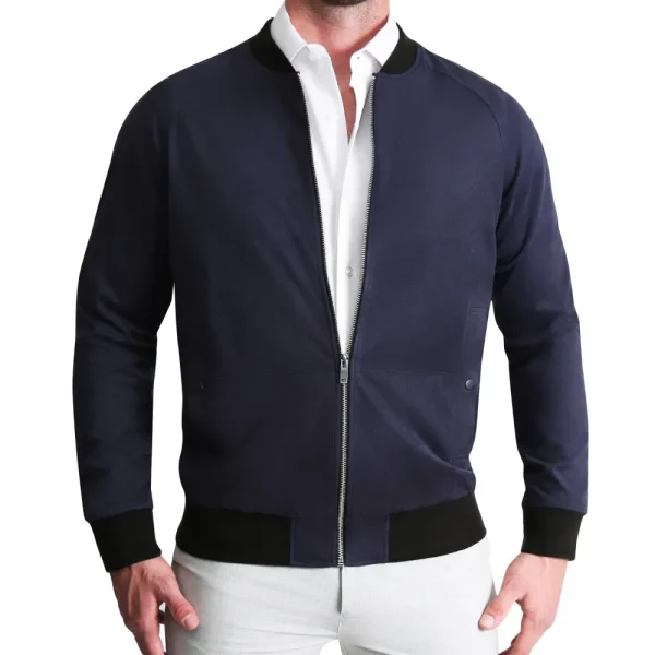 State and Liberty Suede Stretch Bomber - Navy | Coats & Jackets