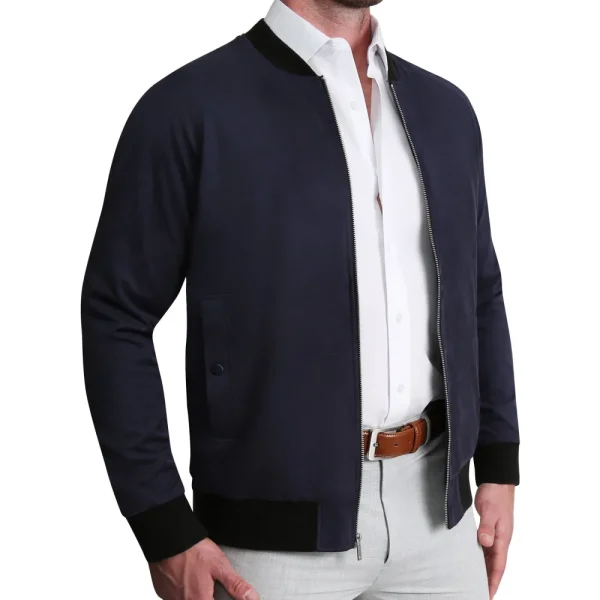 State and Liberty Suede Stretch Bomber - Navy | Coats & Jackets