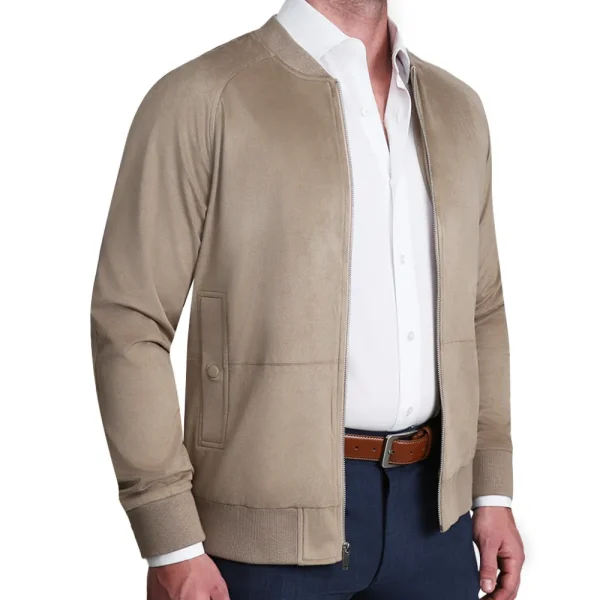 State and Liberty Suede Stretch Bomber - Tan | Coats & Jackets