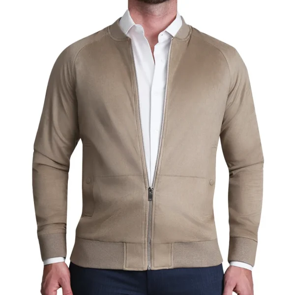 State and Liberty Suede Stretch Bomber - Tan | Coats & Jackets
