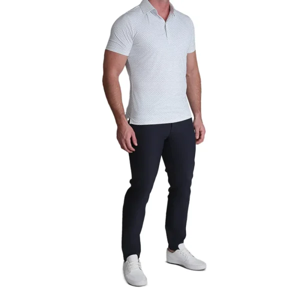 State and Liberty "The Archie" Geo Double Royal Blue & White Square | Short Sleeve Button Downs | Polos