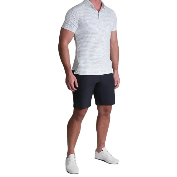 State and Liberty "The Archie" Geo Double Royal Blue & White Square | Short Sleeve Button Downs | Polos