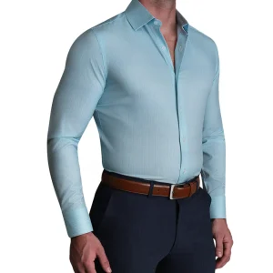 State and Liberty "The Atlas" Mint, Blue, & White Mini Check | Dress Shirts