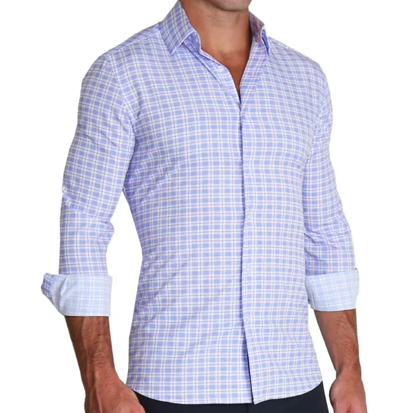 State and Liberty "The Baron" Purple and Blue Plaid | Dress Shirts