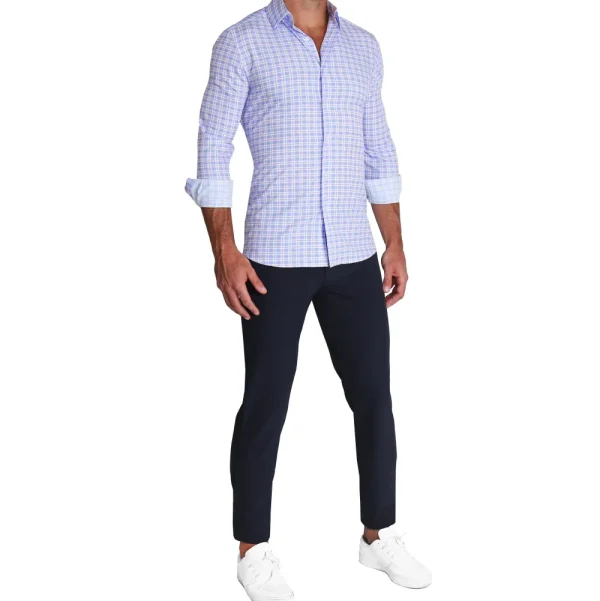 State and Liberty "The Baron" Purple and Blue Plaid | Dress Shirts