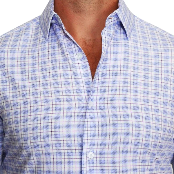 State and Liberty "The Baron" Purple and Blue Plaid | Dress Shirts