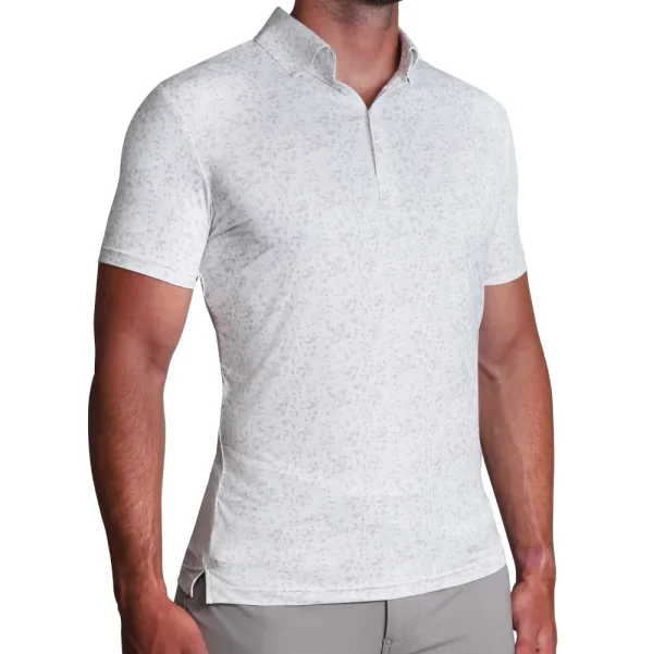 State and Liberty "The Beckett" White with Abstract Dots | Short Sleeve Button Downs | Polos
