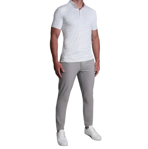 State and Liberty "The Beckett" White with Abstract Dots | Short Sleeve Button Downs | Polos