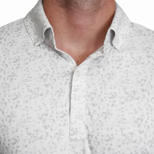 State and Liberty "The Beckett" White with Abstract Dots | Short Sleeve Button Downs | Polos