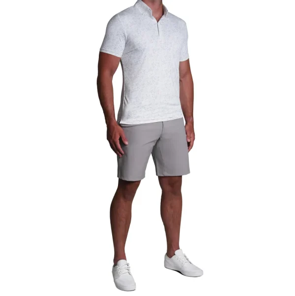 State and Liberty "The Beckett" White with Abstract Dots | Short Sleeve Button Downs | Polos