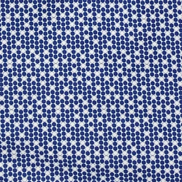 State and Liberty "The Beckham" Geo Royal Blue & White Double Circle | Short Sleeve Button Downs | Polos
