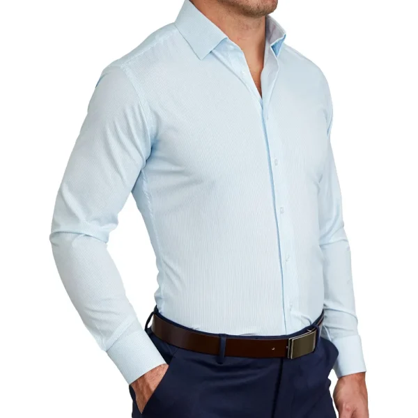 State and Liberty "The Belmont" Light Blue Pinstripe | Dress Shirts