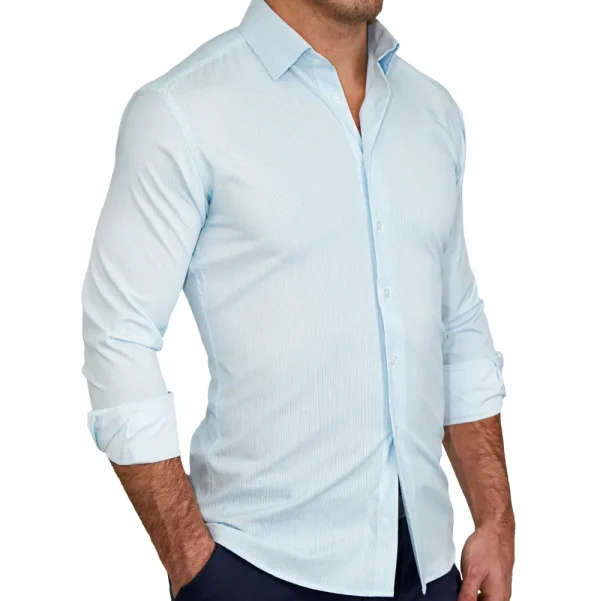 State and Liberty "The Belmont" Light Blue Pinstripe | Dress Shirts