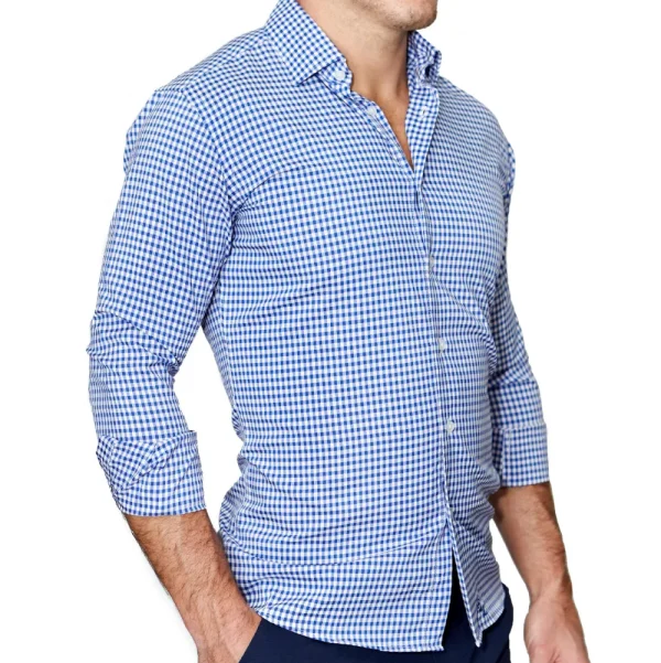 State and Liberty "The Bonino" Blue Gingham | Dress Shirts