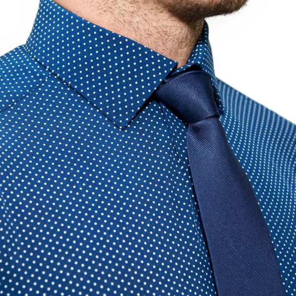 State and Liberty "The Boylston" Navy with White Polka Dots | Dress Shirts