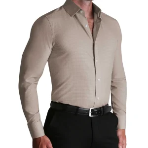 State and Liberty ''The Brooks" Light Brown Double Check | Dress Shirts