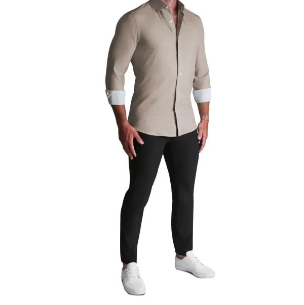 State and Liberty ''The Brooks" Light Brown Double Check | Dress Shirts