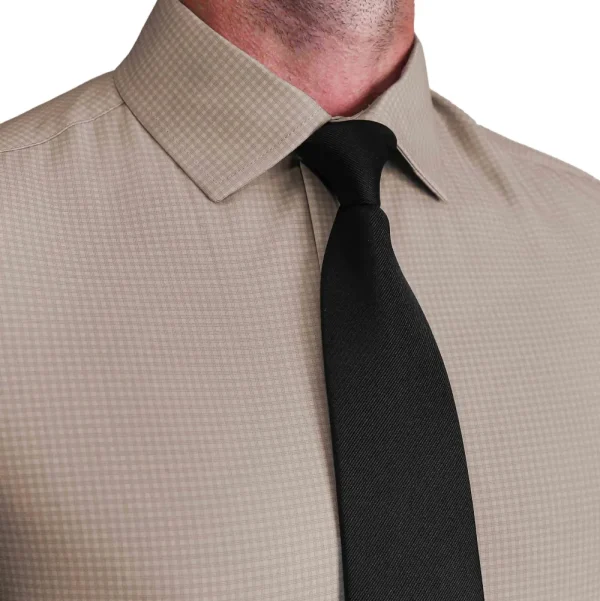 State and Liberty ''The Brooks" Light Brown Double Check | Dress Shirts