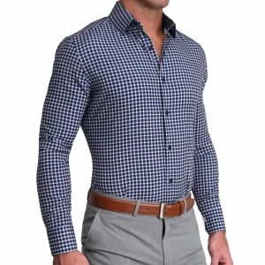 State and Liberty "The Callahan" Blue and White Mini Plaid | Dress Shirts