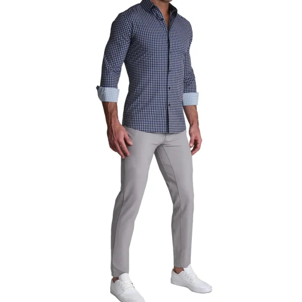 State and Liberty "The Callahan" Blue and White Mini Plaid | Dress Shirts