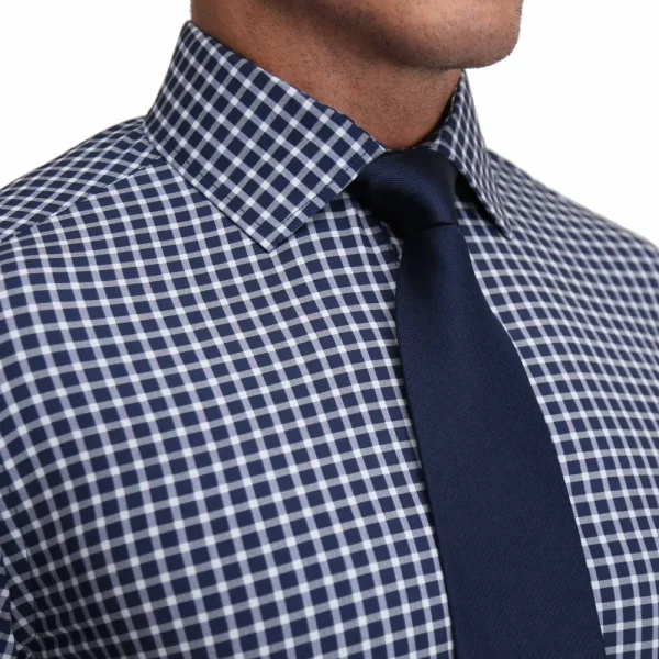 State and Liberty "The Callahan" Blue and White Mini Plaid | Dress Shirts