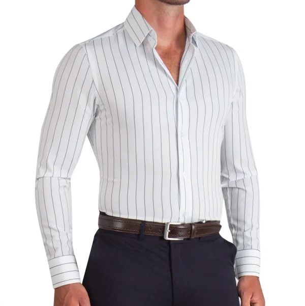 State and Liberty "The Cape" Wide Navy Stripe | Dress Shirts