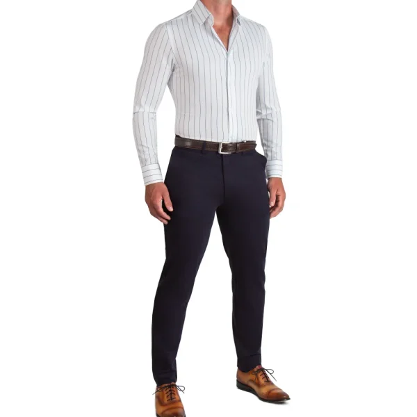State and Liberty "The Cape" Wide Navy Stripe | Dress Shirts