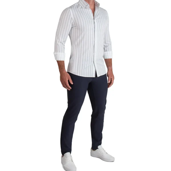 State and Liberty "The Cape" Wide Navy Stripe | Dress Shirts