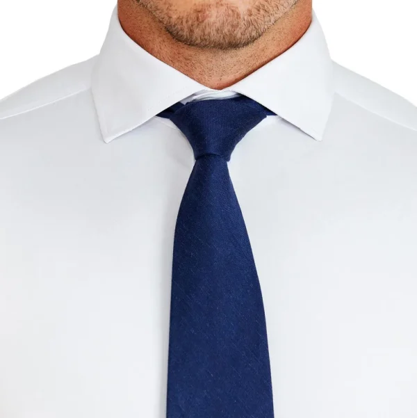 State and Liberty "The Carlton" Solid White Double Button Spread Collar | Dress Shirts