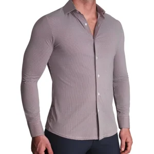 State and Liberty "The Colt" Sport Shirt - Deep Purple Microcheck | Casual Long Sleeves | Long Sleeve Button Downs