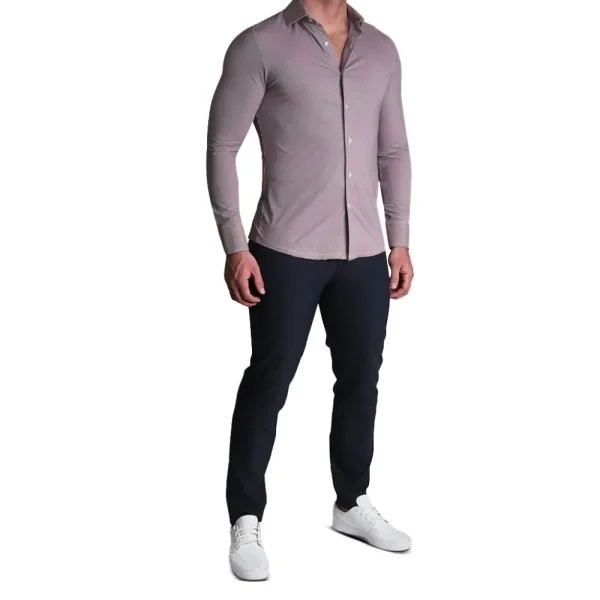 State and Liberty "The Colt" Sport Shirt - Deep Purple Microcheck | Casual Long Sleeves | Long Sleeve Button Downs