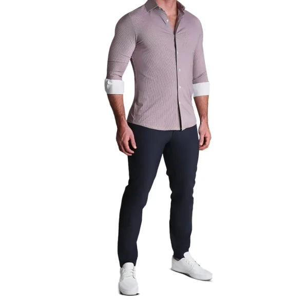 State and Liberty "The Colt" Sport Shirt - Deep Purple Microcheck | Casual Long Sleeves | Long Sleeve Button Downs