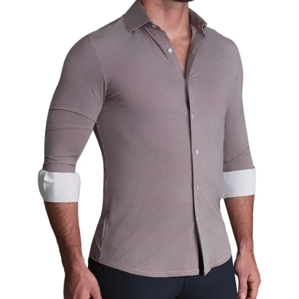 State and Liberty "The Colt" Sport Shirt - Deep Purple Microcheck | Casual Long Sleeves | Long Sleeve Button Downs