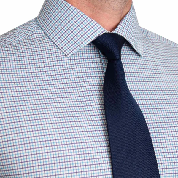 State and Liberty "The Dalton" Purple & Light Blue Windowpane | Dress Shirts