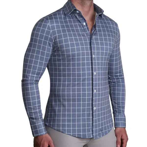 State and Liberty "The Davy" Navy, Light Blue, and Cream Casual Button Down | Casual Long Sleeves | Long Sleeve Button Downs