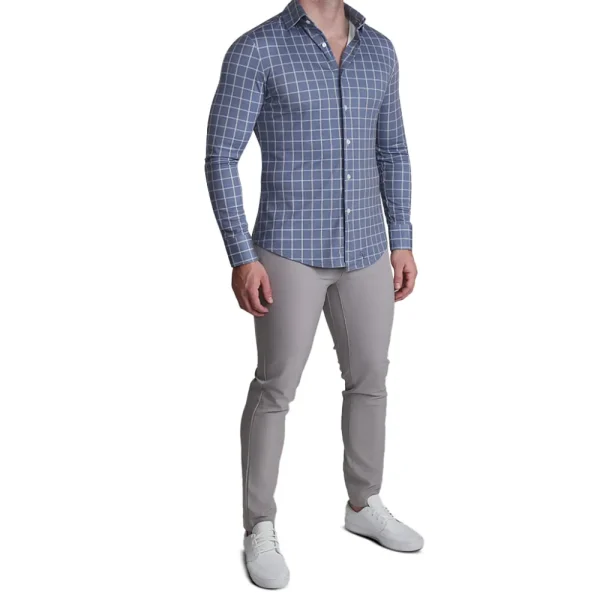 State and Liberty "The Davy" Navy, Light Blue, and Cream Casual Button Down | Casual Long Sleeves | Long Sleeve Button Downs